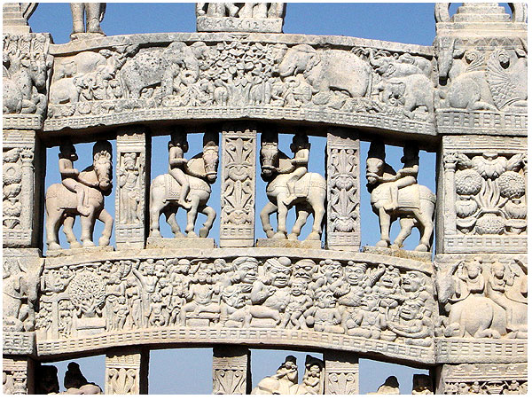 Details of architraves - North Gateway, Sanchi.